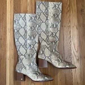 Sam Edelman Knee High Snake Print Boots